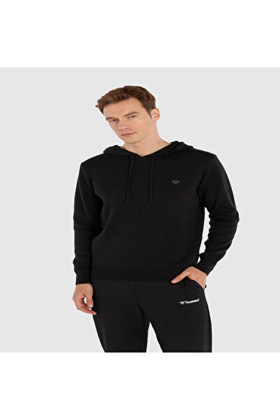 hummel Hanorac negru cu glugă pentru bărbați Lenz Knit
