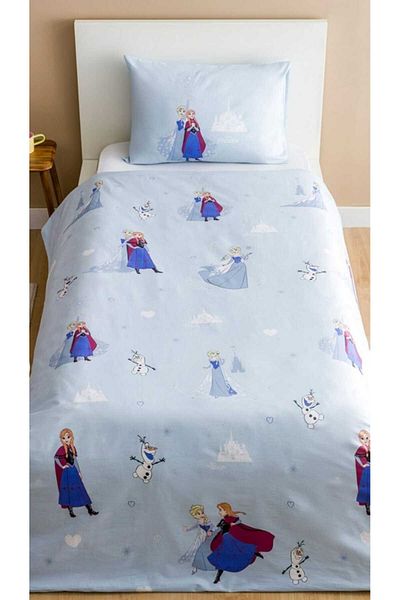 LC Waikiki Set cuvertură de pilota pentru copii LCW HOME 100% bumbac imprimat Frozen (160x220/50x70 cm)