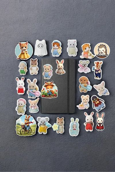 Major Selection Πακέτο αυτοκόλλητων Rabbit Family /bullet Journal Notebook Αυτοκόλλητο Ατζέντα Αυτοκόλλητο Laptop