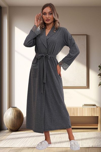 Mecit Pijama Γυναικεία ρόμπα Mecit 1543 Smoked Plus Size