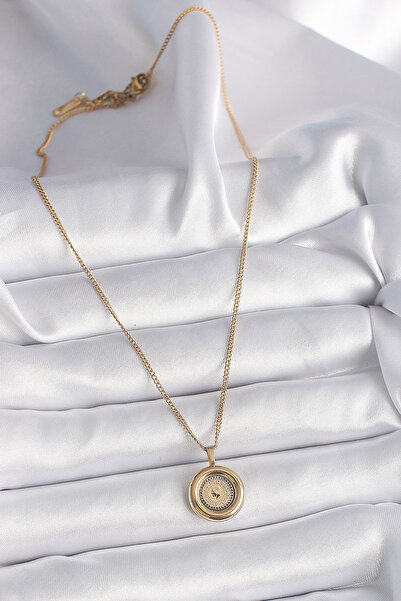 BSRE قلادة نسائية ذهبية اللون بسلسلة ذهبية (فولاذ 316L)