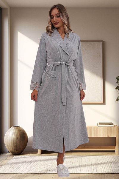 Mecit Pijama Γυναικείο φόρεμα Mecit 1543 Grey Plus Size