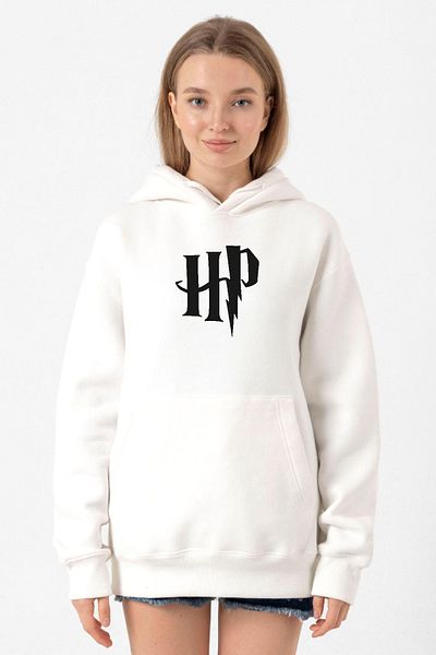Tshirthane HP Logo White Women's 3ip Hooded Sweatshirt