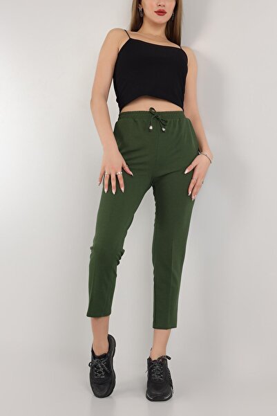 VıoShıne Pantaloni de damă tip morcov - cu talie elastică și buzunare