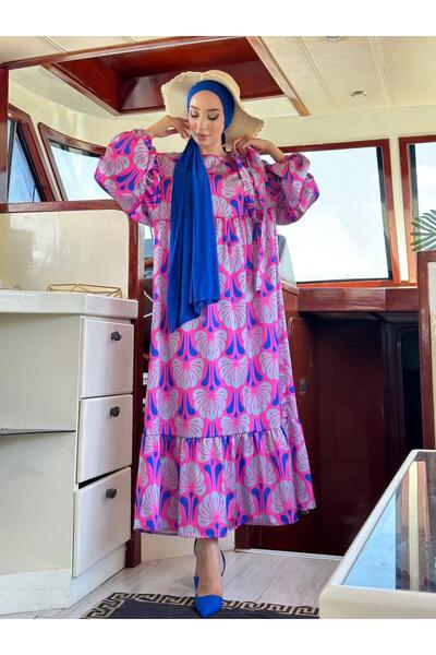 VıoShıne Women's Patterned Satin Dress