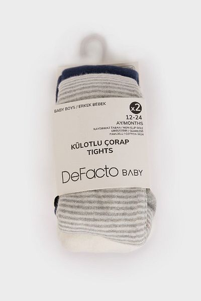 DeFacto Nahtlose 2-teilige Baumwollstrumpfhose für Babys D2472a5ns
