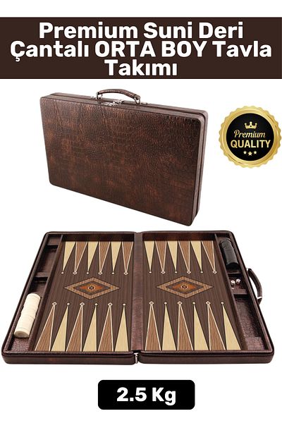 Wintoup Premium High Quality - Zippered Faux Leather Finish, Acrylic Sequin Medium Size Backgammon Set