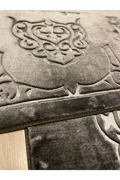 FeelHome Taşkent Deluxe - Αντιολισθητική βάση, Anthracite Luxury Printed Doormat Σετ 2 τεμαχίων, Super Soft Absorbent