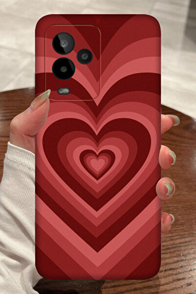 General Mobile GM 24 Pro Kırmızı Kalp Desenli Kamera Korumalı HD Baskılı Sili...