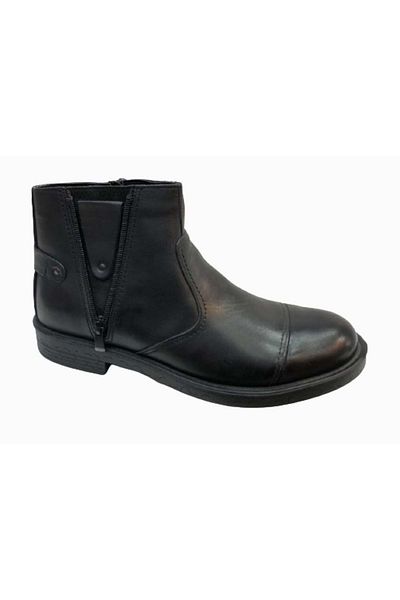 KCMN Dropland 4703 Γνήσιο Δερμάτινο Μάλλινο Εσωτερικό Ανδρικές Μπότες Μαύρο δέρμα
