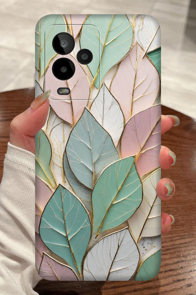 General Mobile GM 24 Pro Yaprak Desenli Kamera Korumalı HD Baskılı Silikon Kılıf