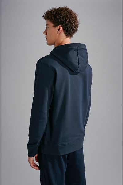 PAUL&SHARK Men's Regular Fit Hooded Long Sleeve Cotton Printed Navy Blue Sweatshirt 14311829 -050