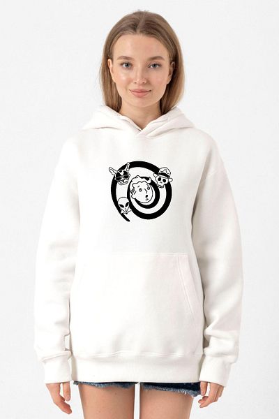 Tshirthane Fallout Wild Wasteland White Women's 3Ip Hooded Sweatshirt