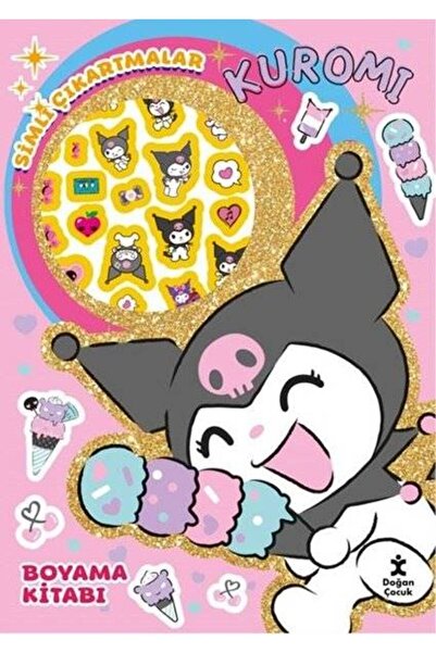 Doğan Çocuk Kuromi - Star Simli Çıkartmalı Boyama Kitabı