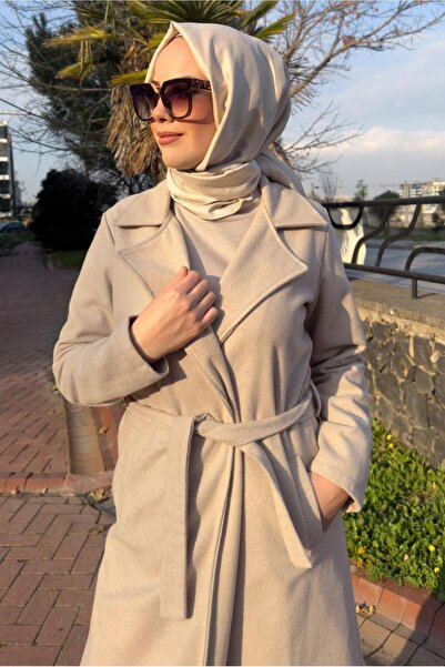 TRENDTESETTÜR Women's Coat with Mink Belt - t 0532