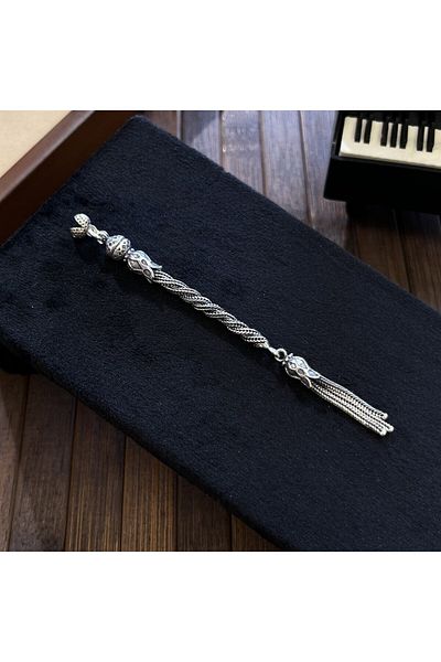 dergah tesbih Tulip Motif Silver Tassel