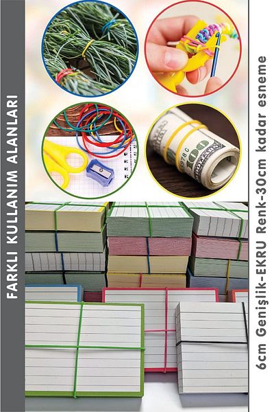 PackMai عبوة مطاطية 100% بلون إكرو - 500 قطعة 100 جرام (مدرسة - قرطاسية - تعبئة - تعبئة)