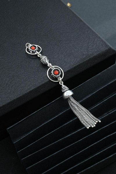 dergah tesbih Chakra Series Orange Silver Tassel