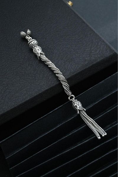 dergah tesbih Tulip Motif Silver Tassel