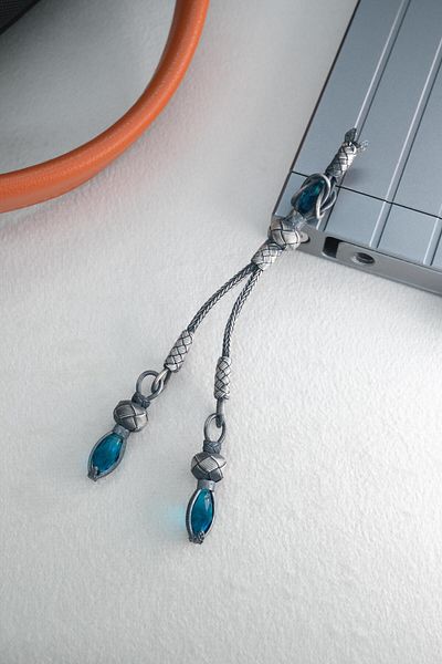 dergah tesbih 2-Piece Silver Kazaziye Knitted Whip