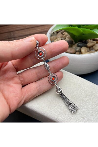 dergah tesbih Chakra Series Orange Silver Tassel