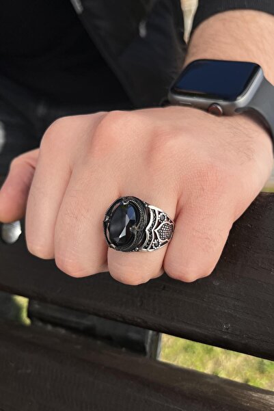 dergah tesbih Kapadokya Serisi Siyah 925 Ayar Gümüş Yüzük