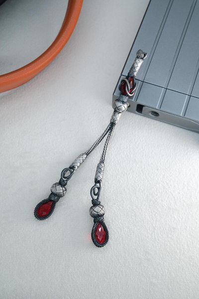 dergah tesbih 2-Piece Silver Kazaziye Knitted Whip