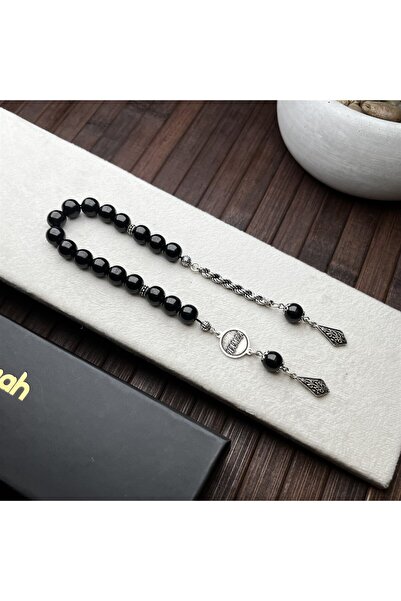 dergah tesbih Kişiye Özel İsimli Oltu Taşı Gümüş Tasarım Zaza Tesbih