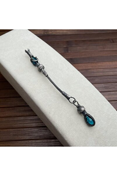 dergah tesbih Silver Kazaziye Whips with Turquoise Stones