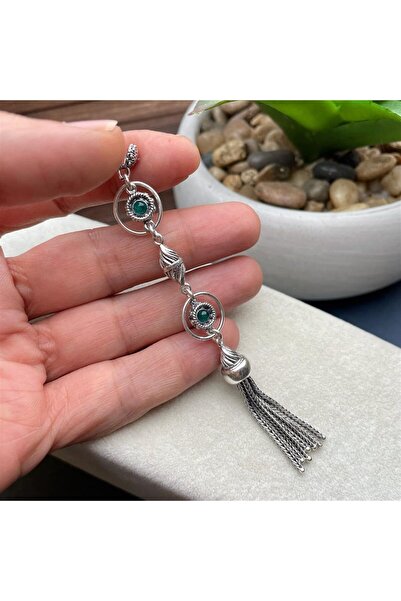 dergah tesbih Σειρά Chakra Πράσινη Ασημένια Φούντα