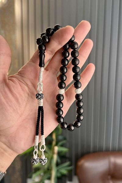 dergah tesbih Kazaziye Knitted Designed Oltu Stone Rosary