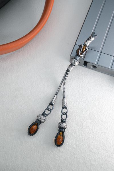 dergah tesbih 2-Piece Silver Kazaziye Knitted Whip