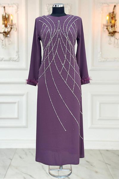 Amine Hüma Βραδινό φόρεμα Asude Dusty Rose Hijab