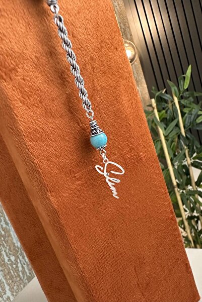 dergah tesbih Firuze Doğal Taş Gümüş Tasarım Tesbih ( Kişiye Özel )