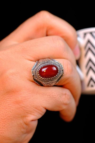 dergah tesbih Ottoman Tightening Amber Collectible Silver Ring Master Handcrafted (Baybars)