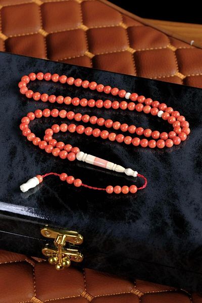 dergah tesbih Algeria Coral 99 Prayer Beads (Algeria Coral)