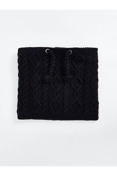 LC Waikiki Black Short Tassel Men's Neck Collar