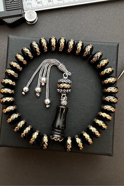 dergah tesbih Bilek Boy Osmanlı Model Oltu Taşı Tesbih ( 6.5 x 11 mm )