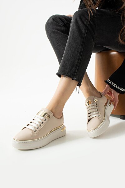 PARİS Kadın Bej Sade Ve Şık Tasarım Spor Ayakkabı