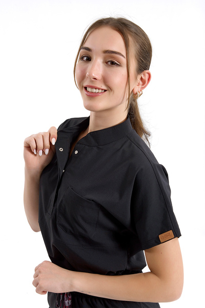 Brl Üniforma Jednostruki gornji deo na kopču od likre, sudijačka kragna, hiru...