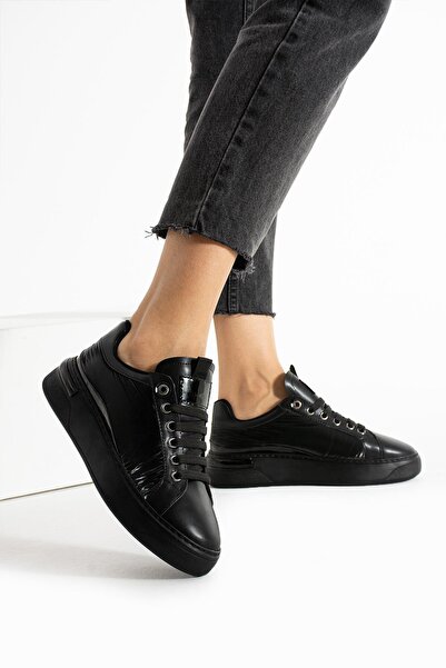 PARİS Pantofi sport negri cu parașuta cu detalii fine de damă