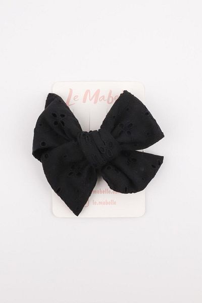 Le Mabelle Black Scallop Bow Girl's Clip Buckle