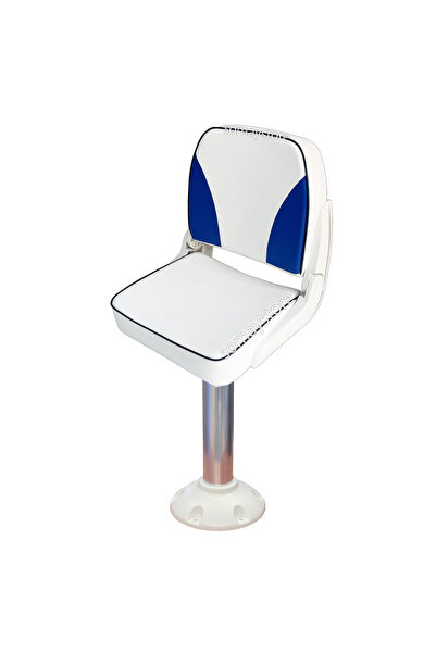 SomayStore Tekne Kaptan Koltuğu Takım Teleskopik Koltuk Ayağı Beyaz Lacivert ...