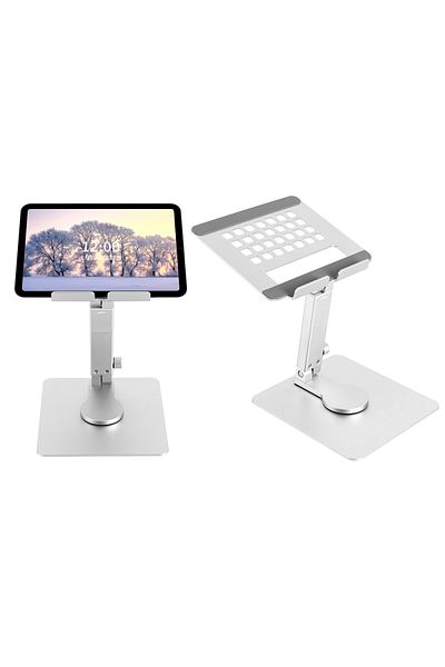 Coverzone Aluminum Toughened Height Adjustable Stand H06 Compatible with 10-17 Inch iPad