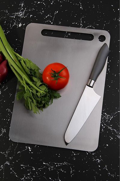 Asey Home Cvs Dn 00137 - Stainless 304 Quality Steel Cutting Cutting Board 24X34Cm