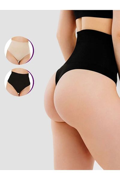 MİSTİRİK Model Montela - Chiloți cu șnur negru pentru recuperarea taliei