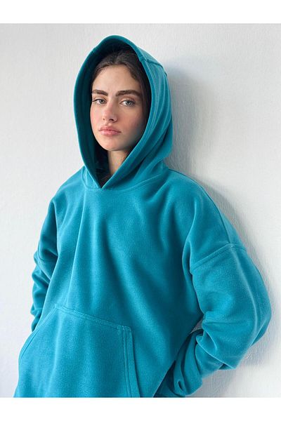 Retrobird Hanorac cu glugă supradimensionat unisex Polar Winter - Petrol