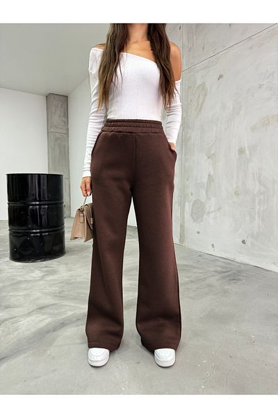 BİKELİFE Elastische Damen-Jogginghose mit hoher Taille und drei Fäden