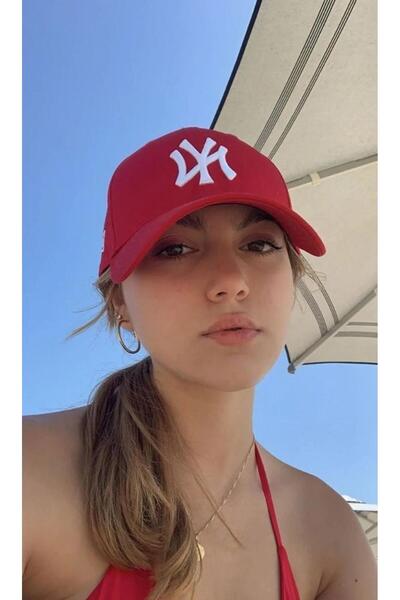 Takı Dükkanı Červená čepice Bílá vyšívaná unisex pánská dámská čepice cp220