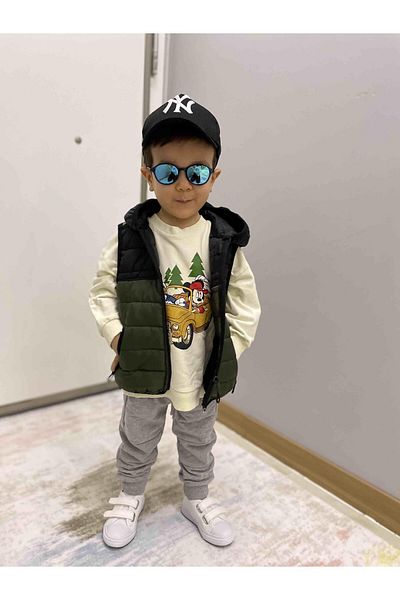 Takı Dükkanı Waiter Boy 1 Black 1 White Children's Ny Cap Hat 2 Pieces Cp215sb